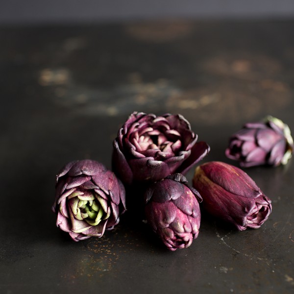 Purple Petite Artichokes ~ A Stack of Dishes.com