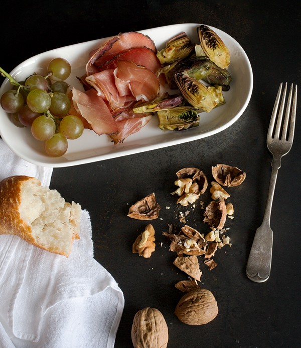 Antipasti Plate with Baby Artichokes ~A Stack of Dishes.com