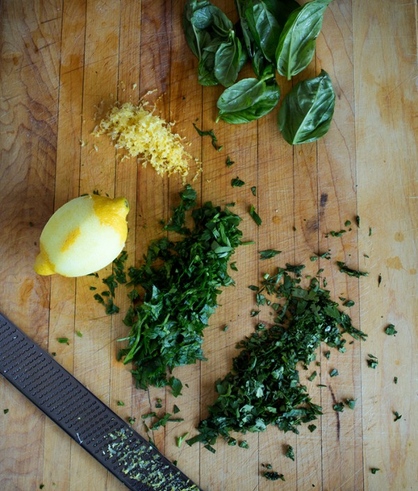 chopped herbs- a stack of dishes.com
