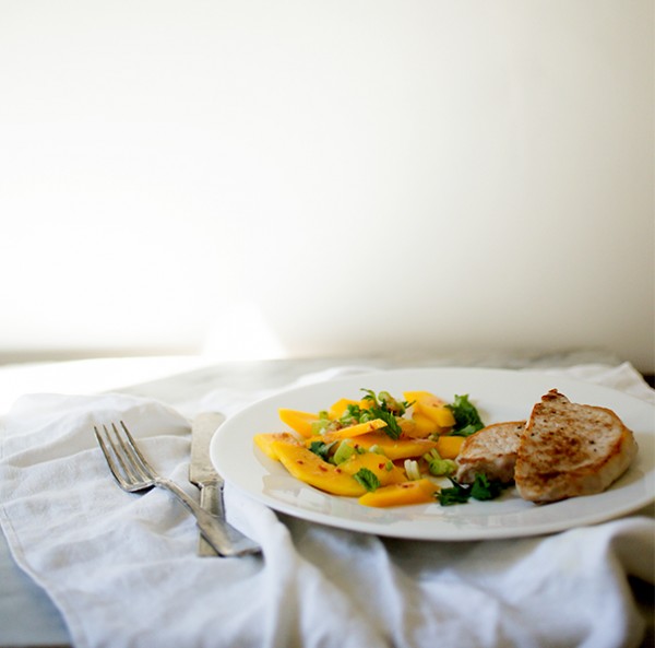 Spiced Pork with Mango Salad ~ A Stack of Dishes