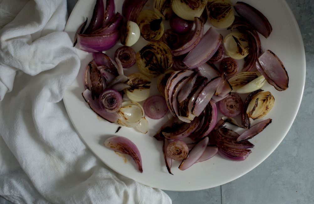 Roasted Onions for Onion Tart-A Stack of Dishes