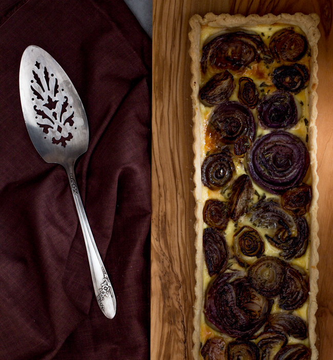 Red Onion Tart- A Stack of Dishes