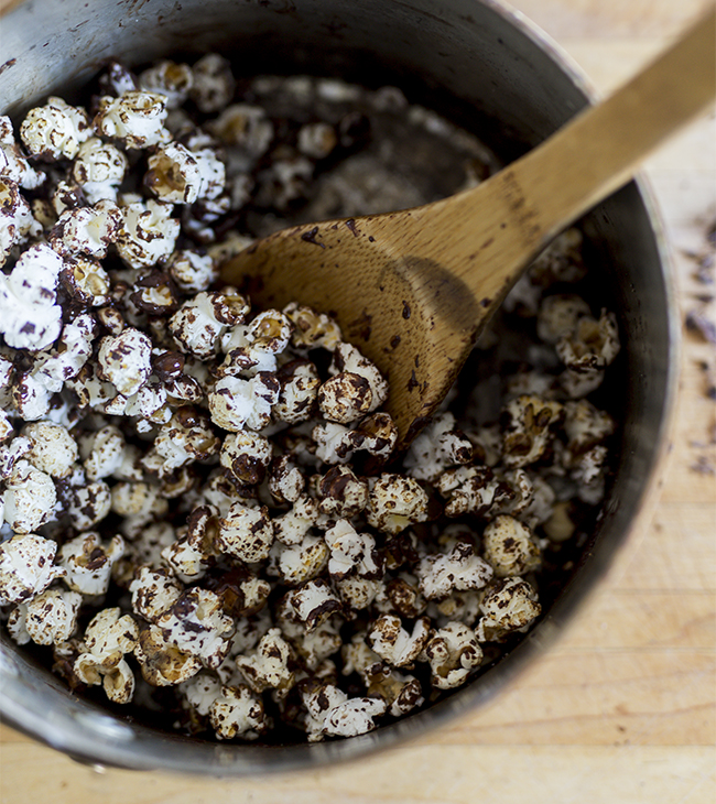 Dark Chocolate Popcorn- A Stack of Dishes