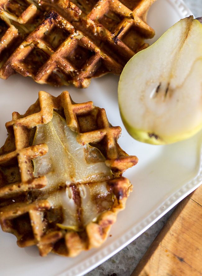 Whole Grain waffles- A Stack of Dishes