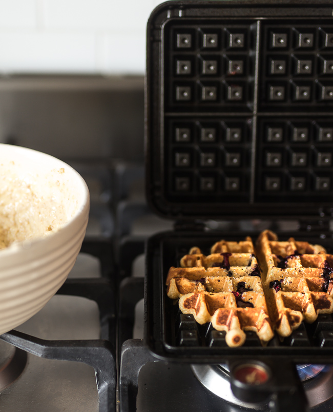 Whole Grain waffles- A Stack of Dishes