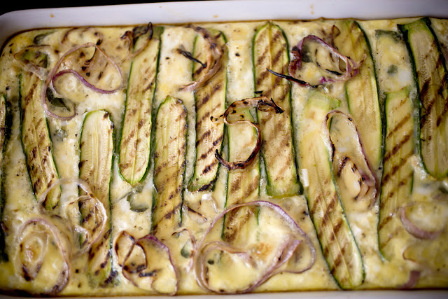 zucchini tart, grilled zucchini tart