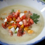 yellow tomato gazpacho, deconstructed gazpacho, gazpacho