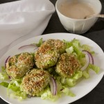 salad, edamame, edamame falafel, edamame patties, healthy meal