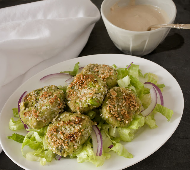 salad, edamame, edamame falafel, edamame patties, healthy meal