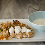 israeli couscous, grilled chicken