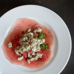 Chili Crab Salad on Watermelon Carpaccio #Sunday Supper