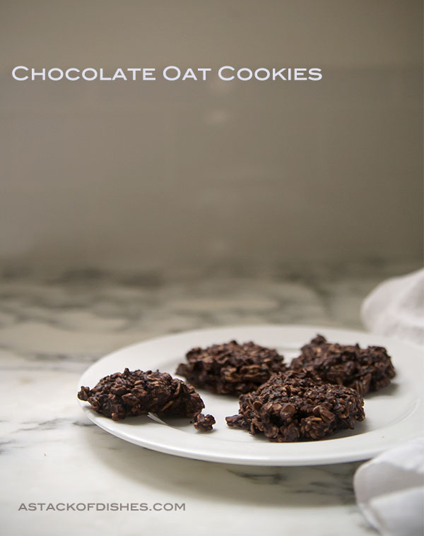 Chocolate Oat Cookies~A stack of dishes.com