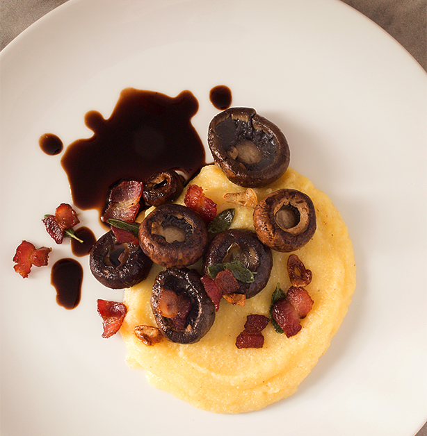 Creamy Polenta w Mushrooms~ A Stack of Dishes