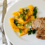 Spiced pork chops w mango salad