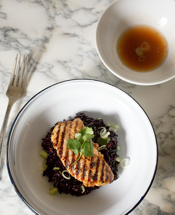 Red Curry Chicken with Gingered Black Rice ~A Stack of Dishes