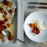 warm roasted tomato fresh mozzarella salad- A Stack of Dishes